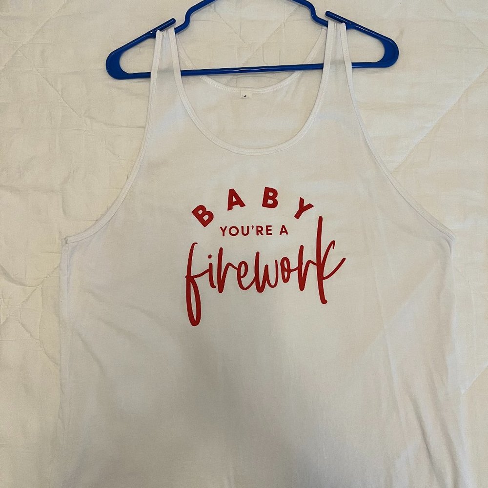 White tank top with Katy Perry lyric